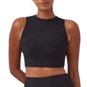 SPANX Women’s Contour Rib Mock Neck Black Top